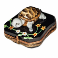 Turtle with Flowers Limoges Box, a hand-painted Limoges porcelain gift
