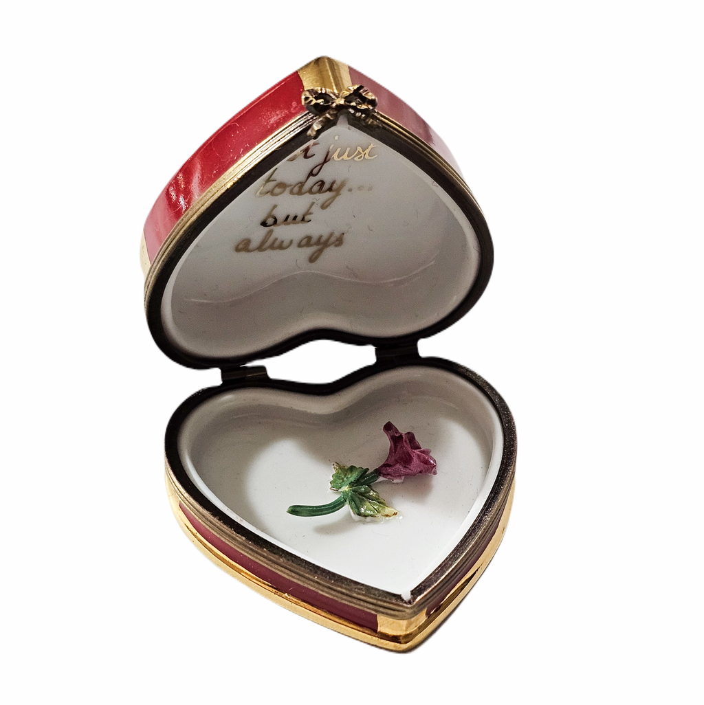 Always Je T'aime Red Heart w Rose Keepsake for Lovers, view 7