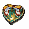 Orchid Porcelain Heart Box for Elegant Decor, a hand-painted Limoges porcelain gift