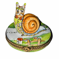 Whimsical Snail Box for Collectors, a hand-painted Limoges porcelain gift