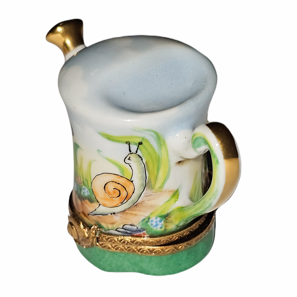 Whimsical Watering Can w Snail Limoges Box, view 3