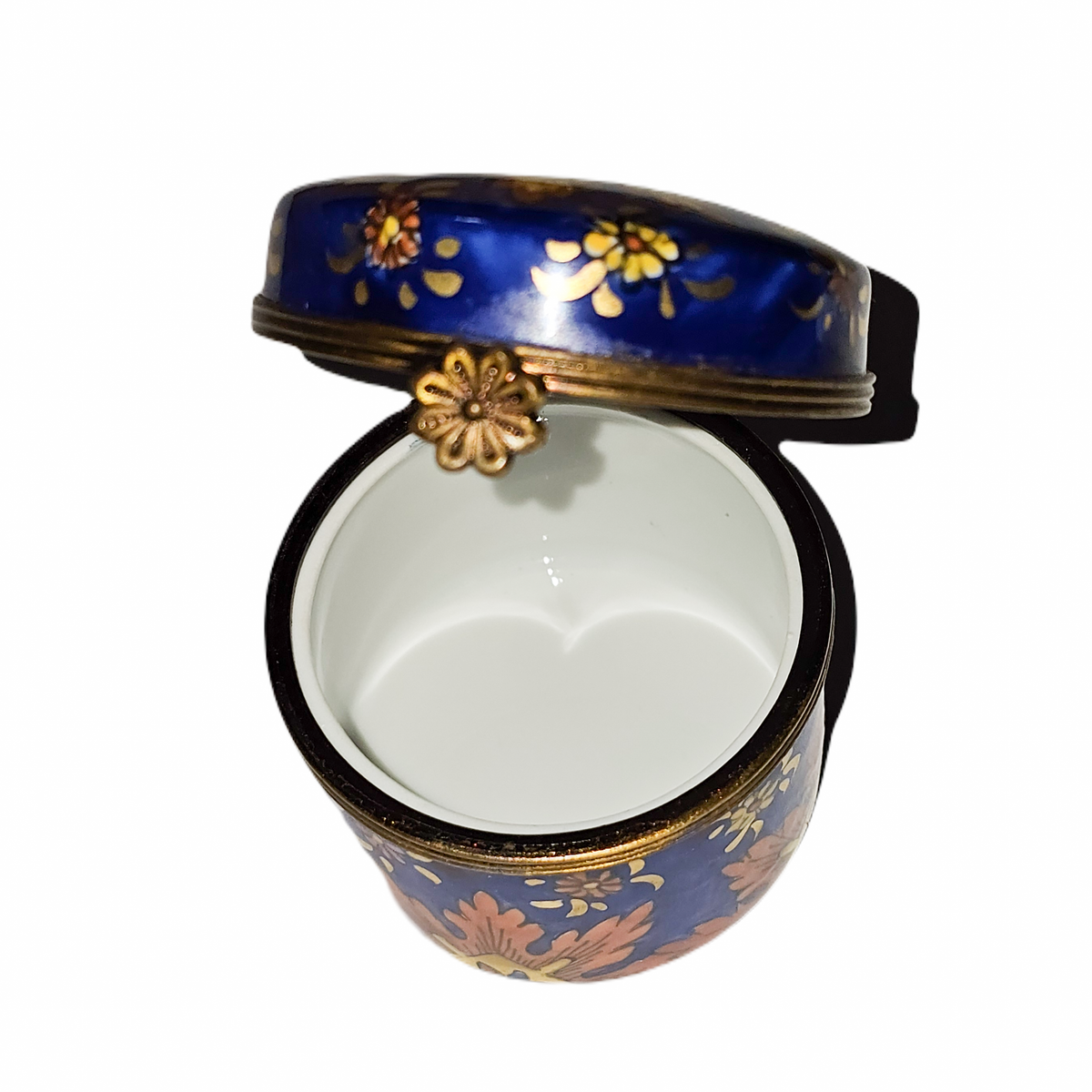 Dark Blue Fire Flower Tall Blue Limoges Porcelain Art Object, view 2