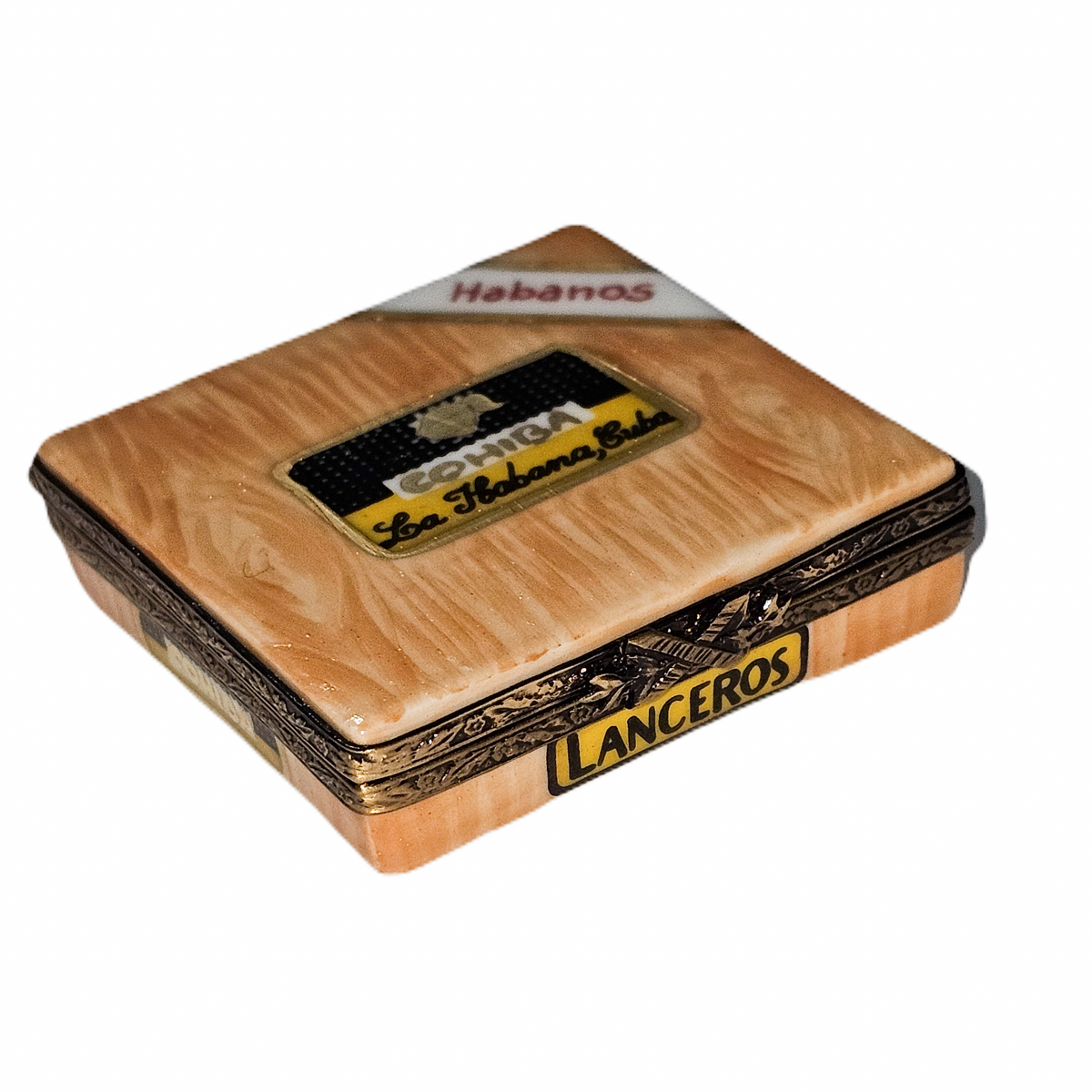 Lancheros Habana Cigars in Box, a hand-painted Limoges porcelain gift