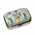 Masonic Symbols Solomon on Rectangle Limoges Box, a hand-painted Limoges porcelain gift
