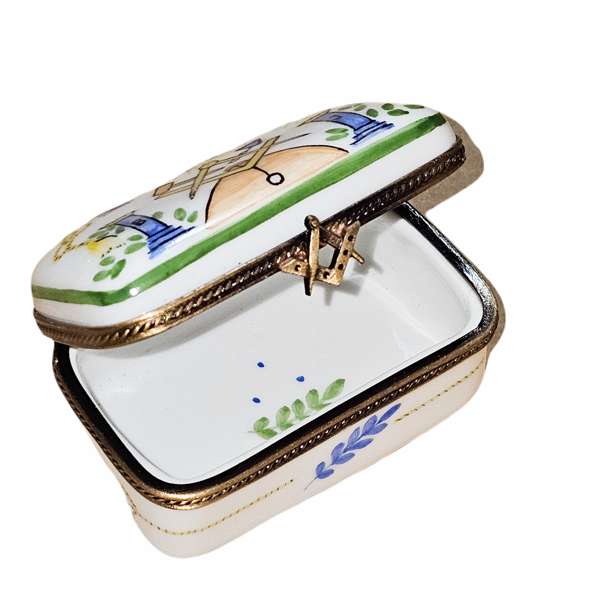 Masonic Symbols Solomon on Rectangle Limoges Box, view 2