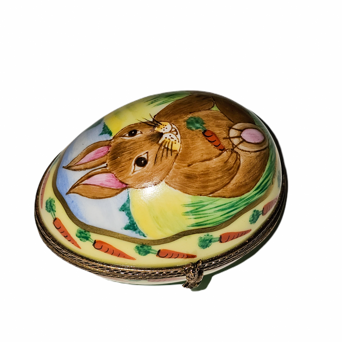 Brown Rabbit Painted on Egg w Rabbit figure, view 4