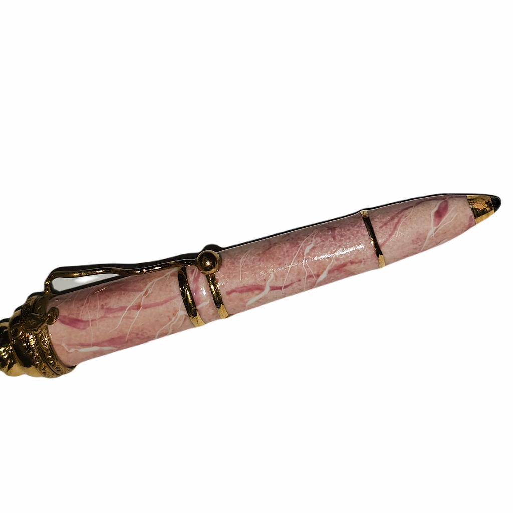 Elegant Pink Pen Limoges Box, a hand-painted Limoges porcelain gift