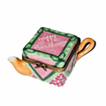 Happy Birthday Cake Teapot Limoges Box, a hand-painted Limoges porcelain gift
