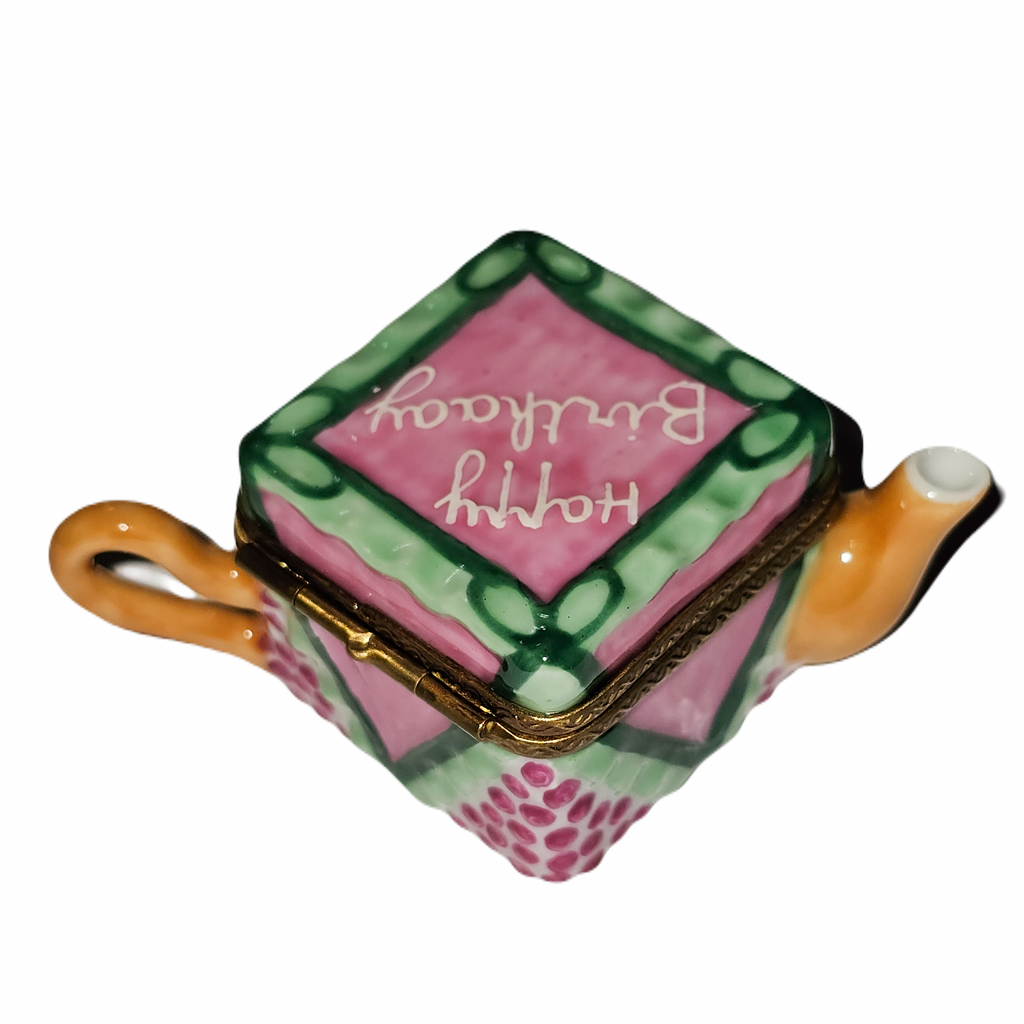 Happy Birthday Cake Teapot Limoges Box, view 3