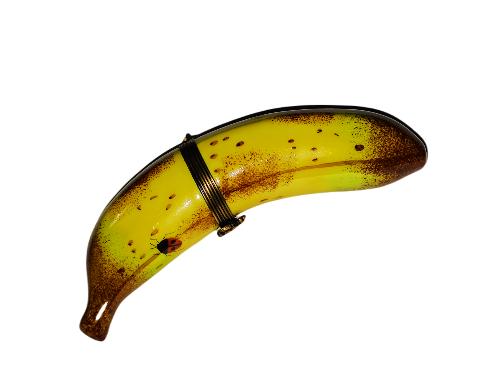 Large Banana w Ladybug, a hand-painted Limoges porcelain gift