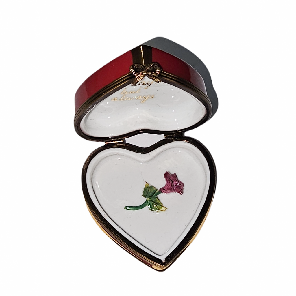 Always Je T'aime Red Heart w Rose Keepsake for Lovers, view 2
