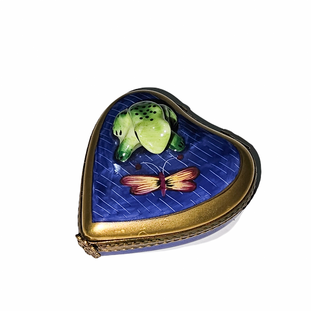 Frog on Water Heart Limoges Box, view 4