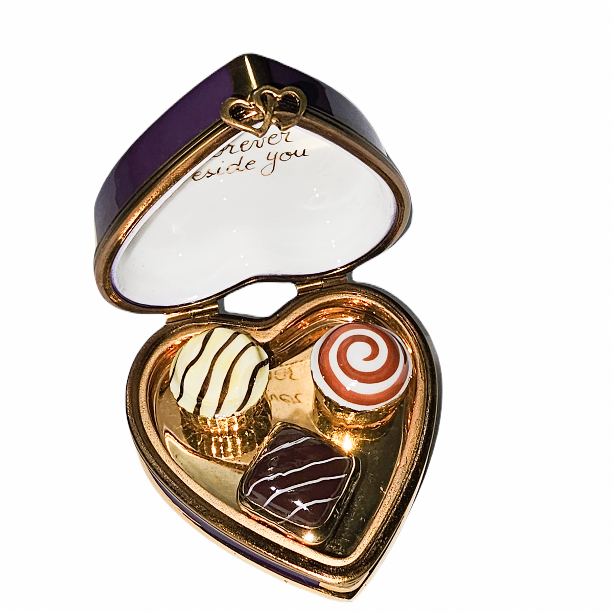 Purple Je Taime Heart with Porcelain Chocolates, view 2