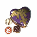 Purple Je Taime Heart with Porcelain Chocolates, a hand-painted Limoges porcelain gift