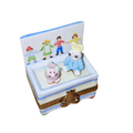Toy Box w Dolls Limoges Porcelain Art Object, a hand-painted Limoges porcelain gift