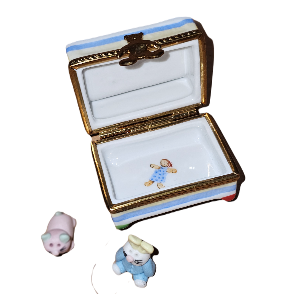 Toy Box w Dolls Limoges Porcelain Art Object, view 2
