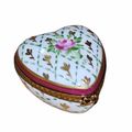 Red Heart with Gold and Rose Limoges Box, a hand-painted Limoges porcelain gift
