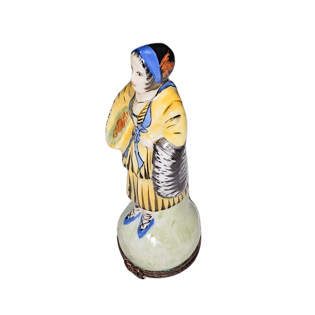 Peasant Woman W Food Figurine for Collectors Limoges Box, view 4