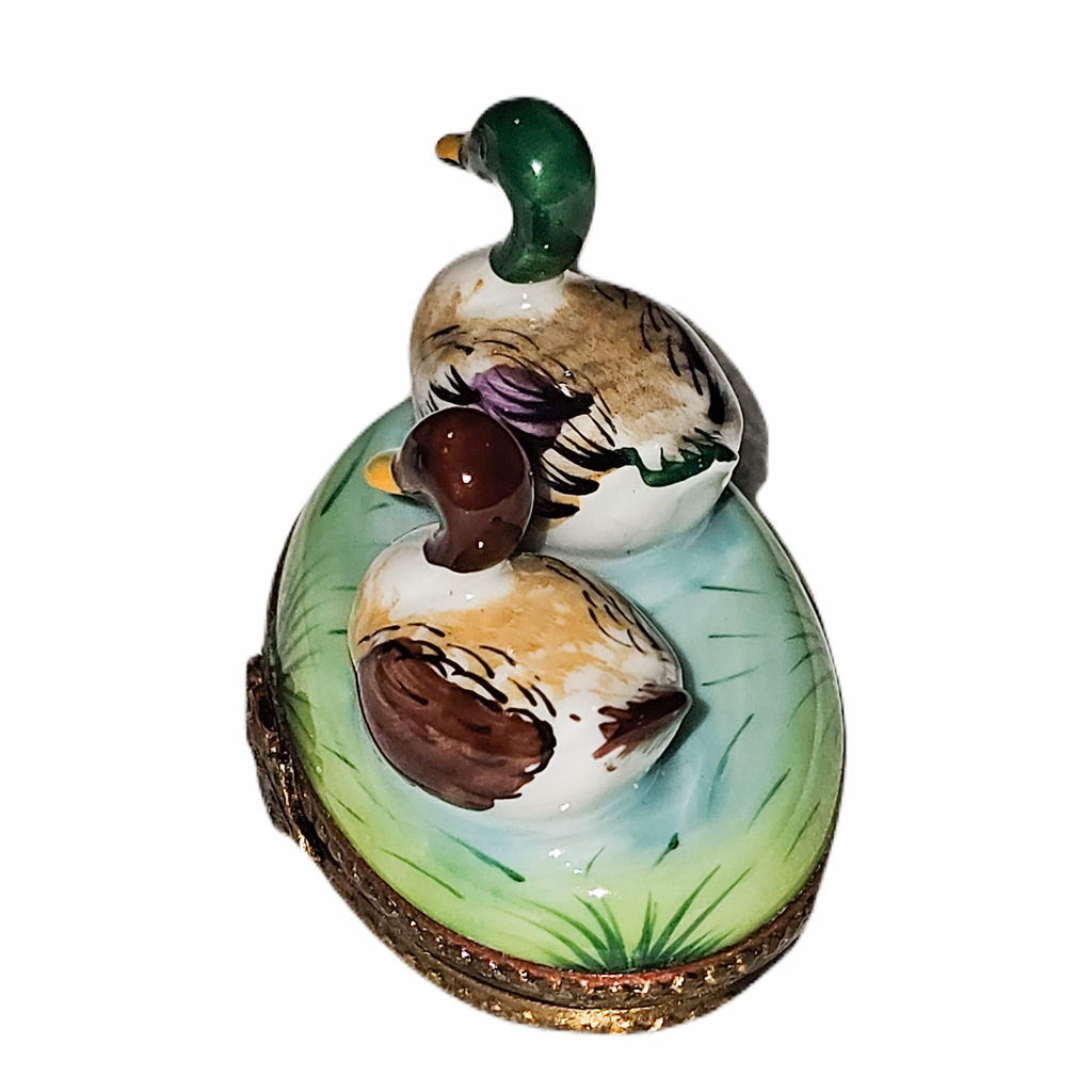 Ducks Swimming Limoges Box Collectible, view 3