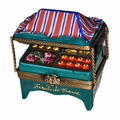 Charming Green Fruit Stand Box for Home Decor, a hand-painted Limoges porcelain gift