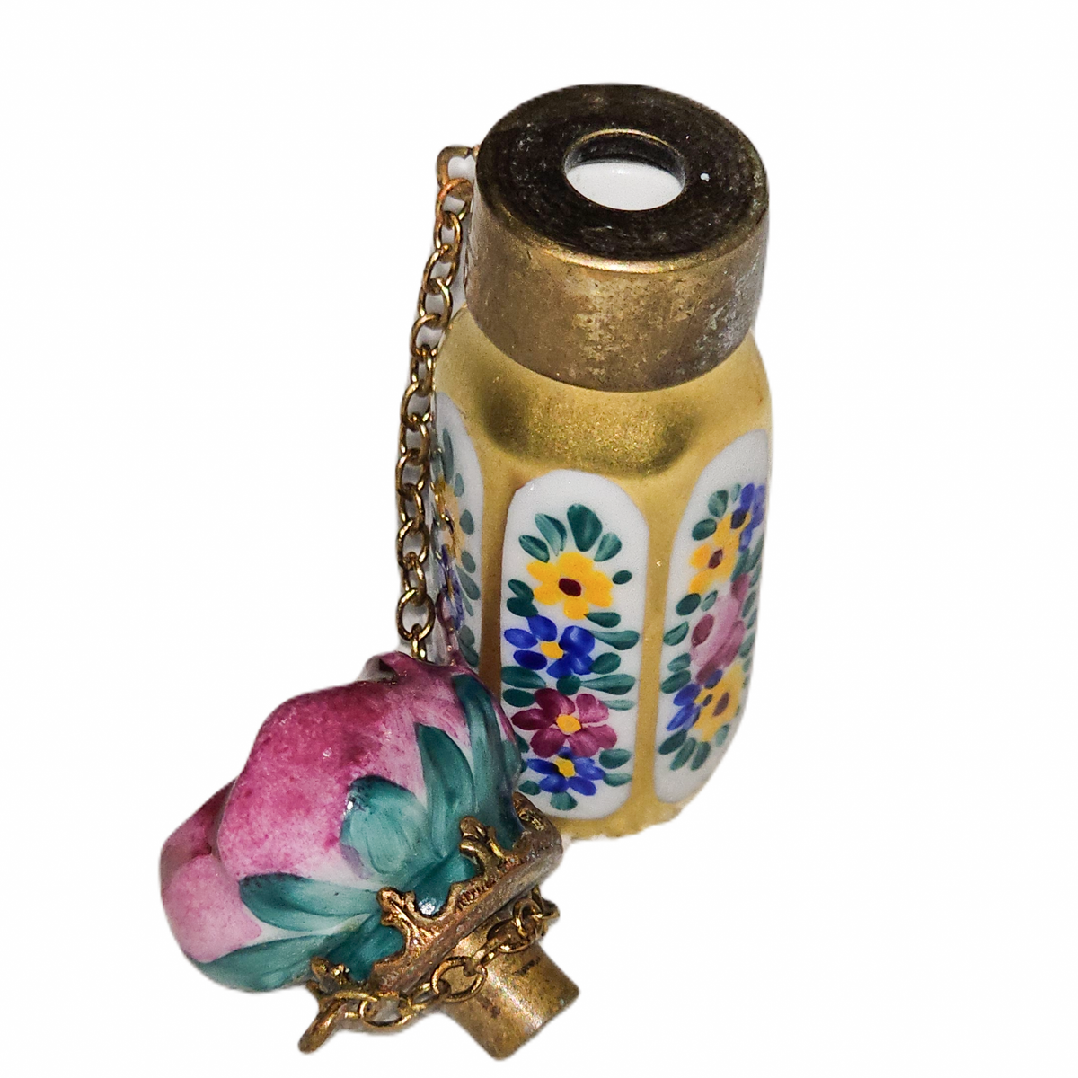 Rose on Perfume on Gold Limoges Box, view 3