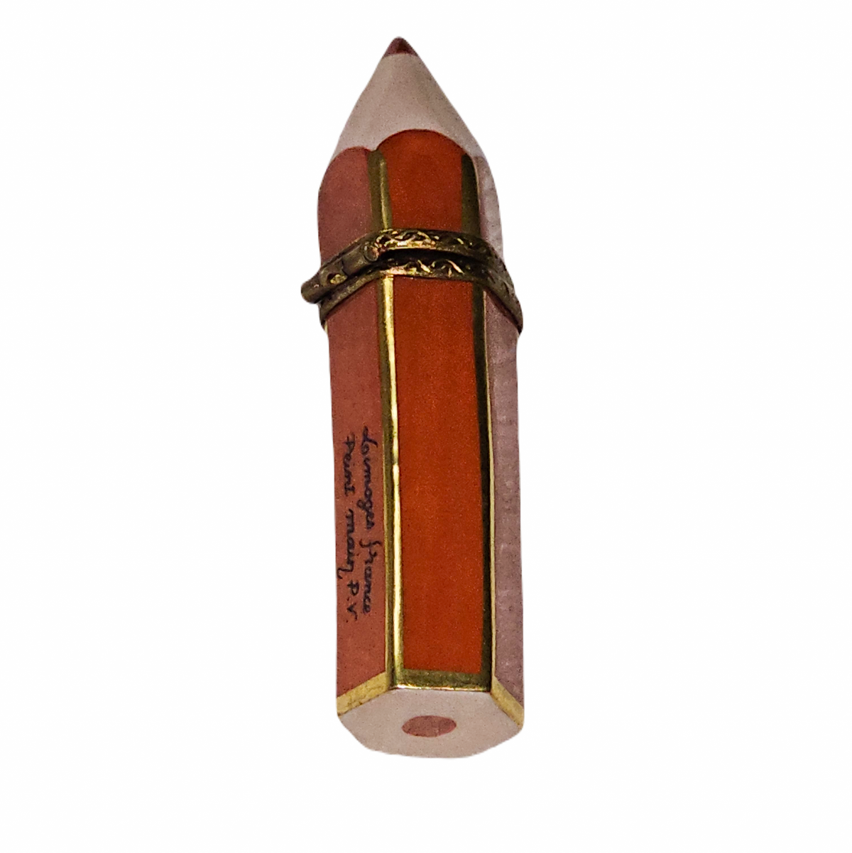 Vibrant Red Pencil Limoges Box for Collectors, view 2