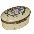 Light Blue Flowers Decor Main Limoges Box, a hand-painted Limoges porcelain gift