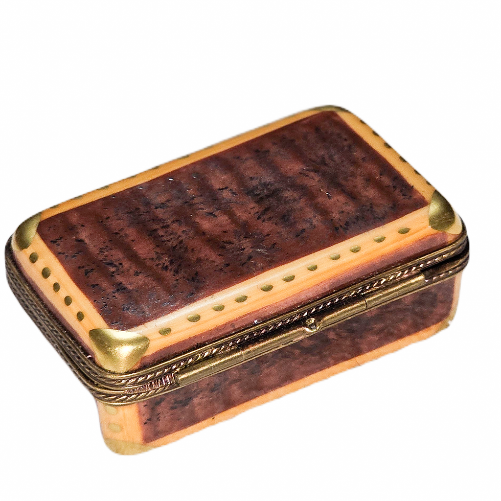 Brown Suitcase Limoges Box for Collectors, view 4