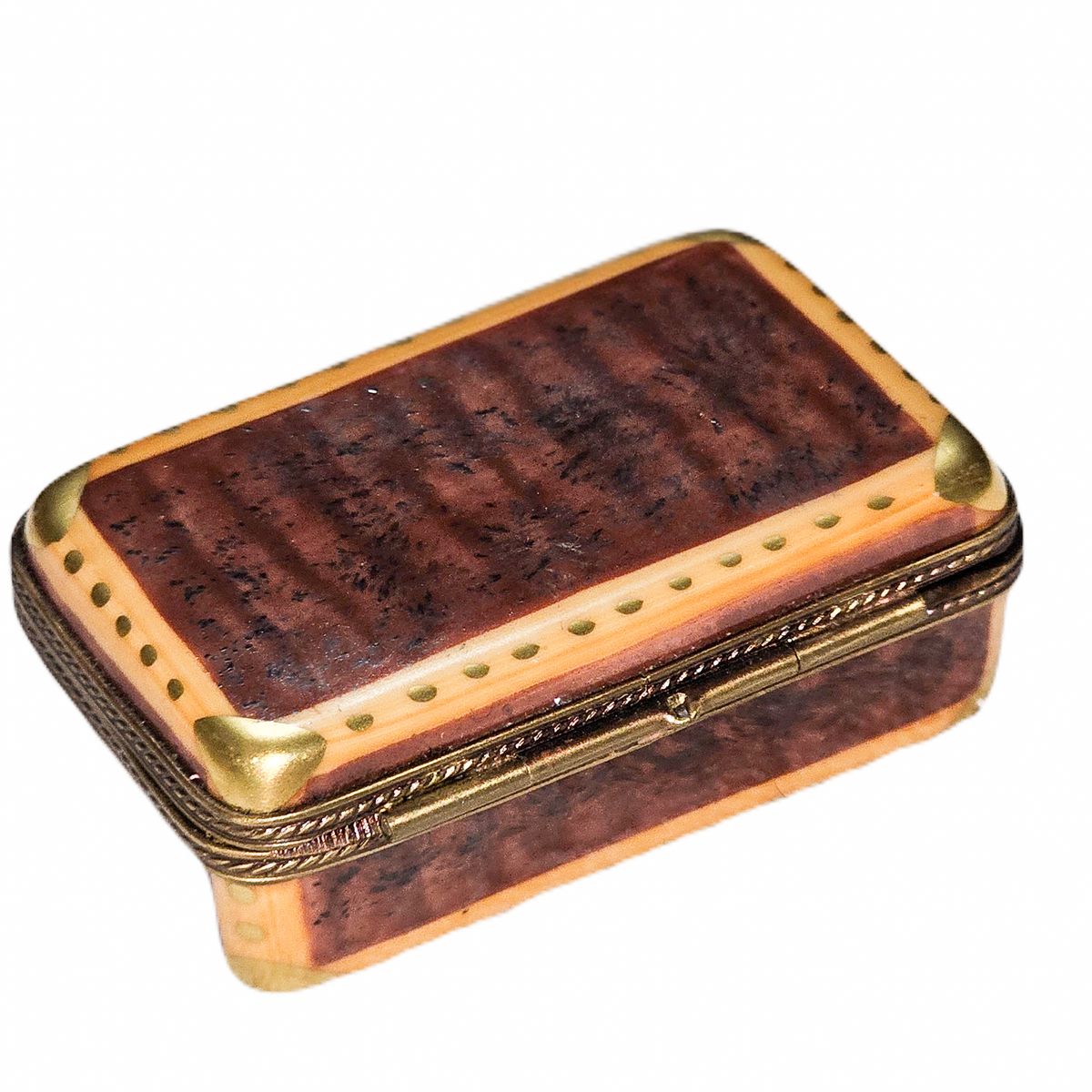 Brown Suitcase Limoges Box for Collectors, view 4