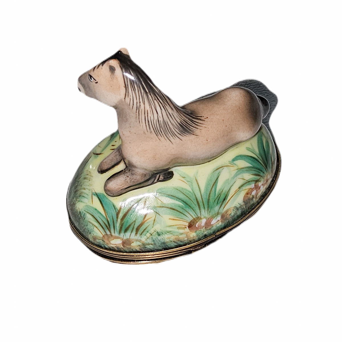 Horse on Grass Limoges Box for Collectors, view 3