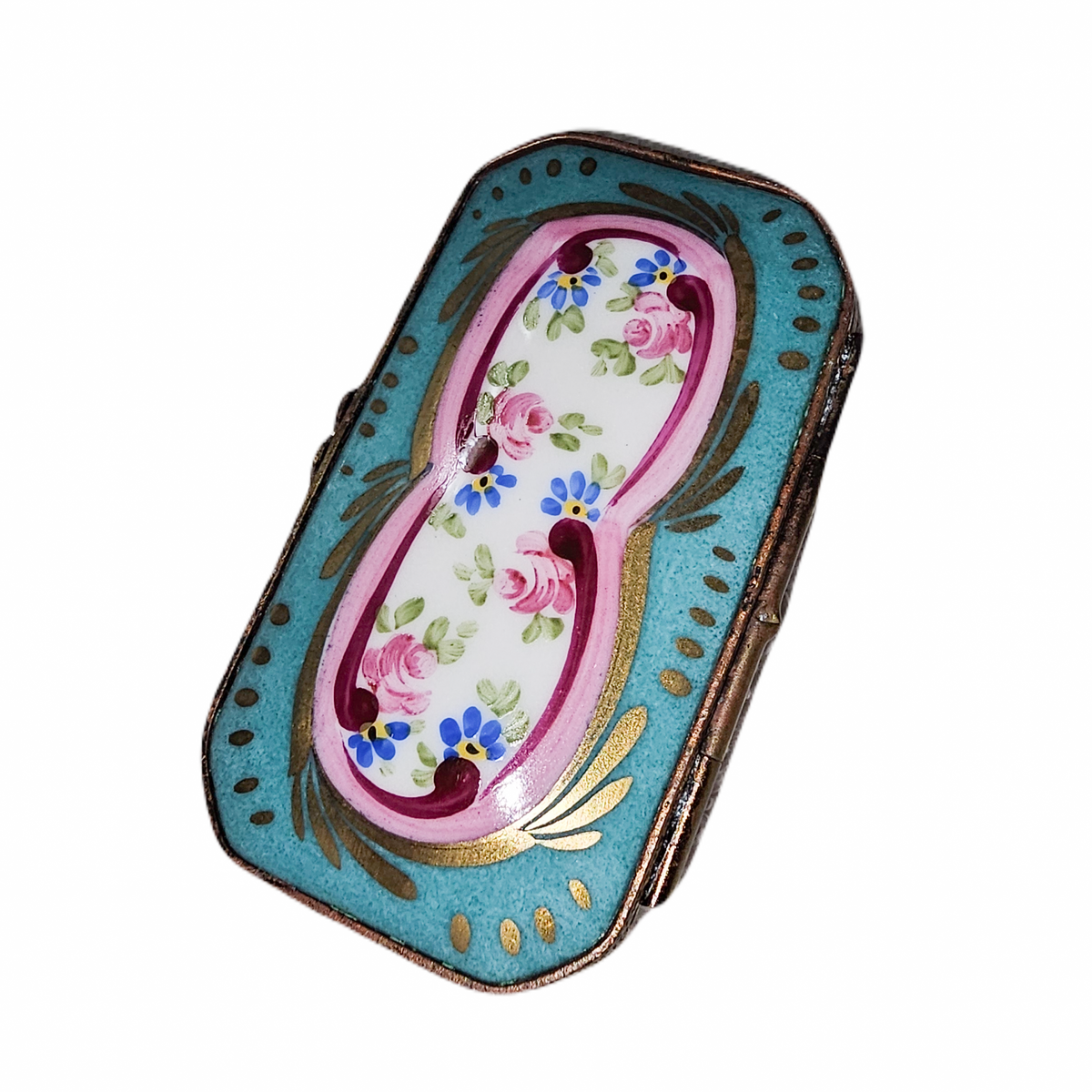 Turquoise Pink Floral Flat Rectangle Elegance for Home Decor, view 3