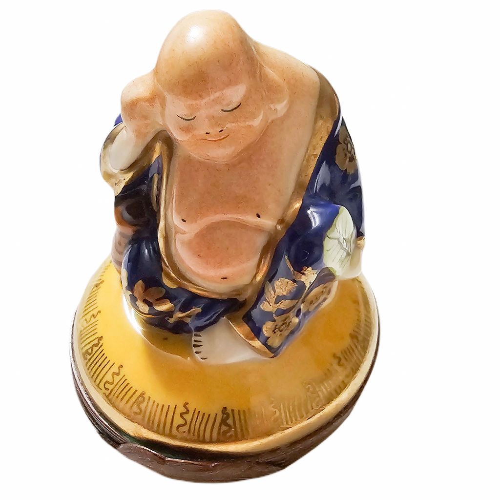 Buddha Blue Limoges Box for Elegant Tranquil Decor, a hand-painted Limoges porcelain gift