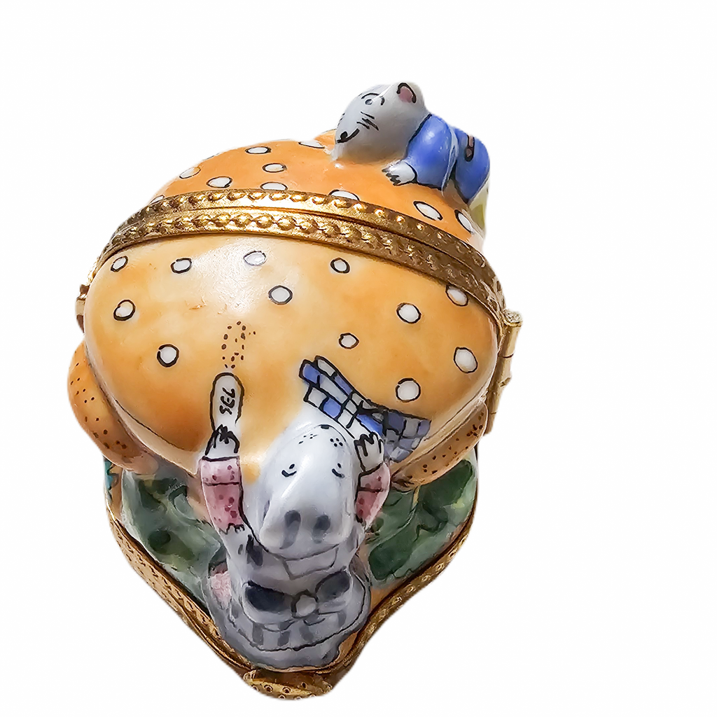 Triple Hinged Mice with Cheeseburger Limoges Box, view 6