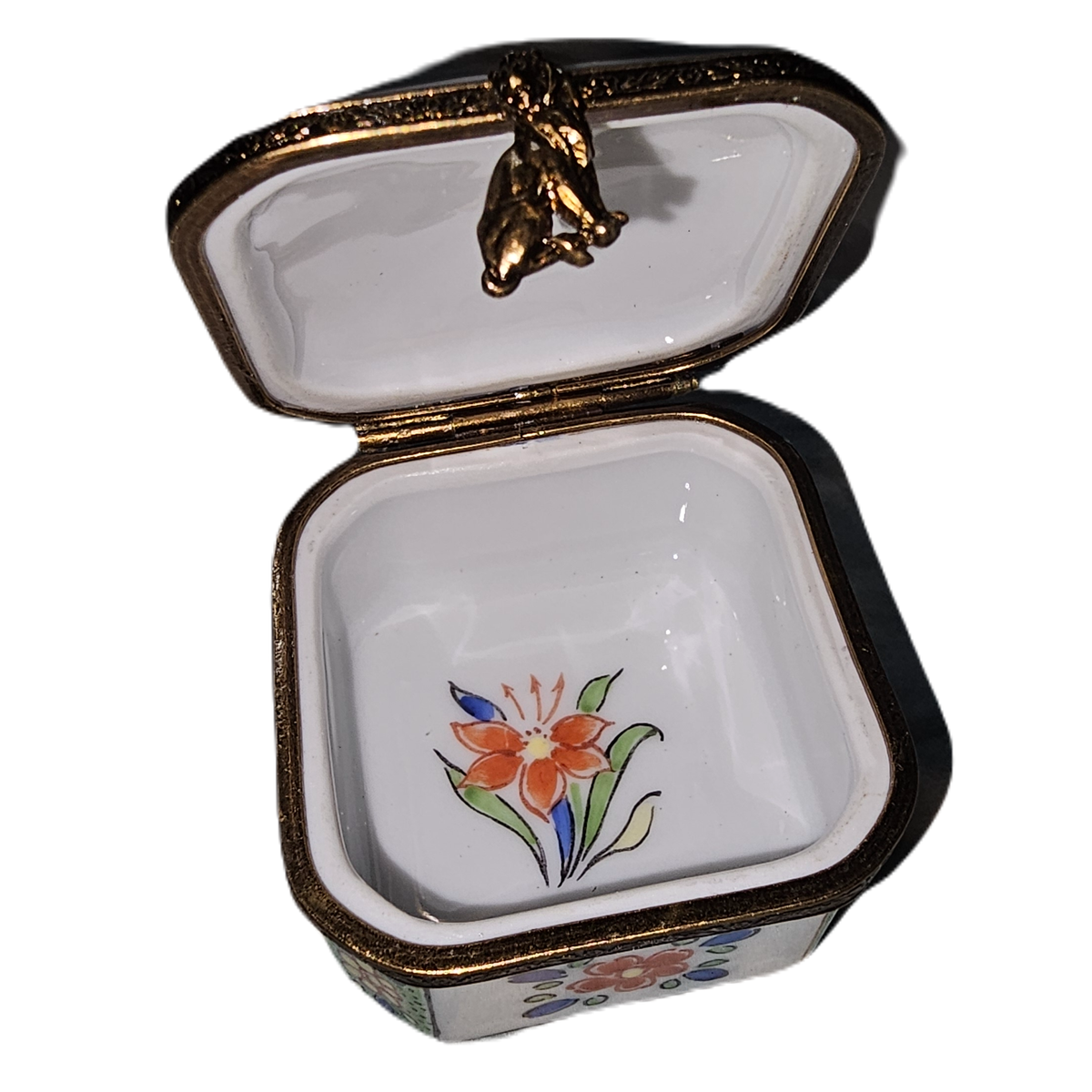 Green Square w Flowers Floral Serenity Limoges Box, view 2