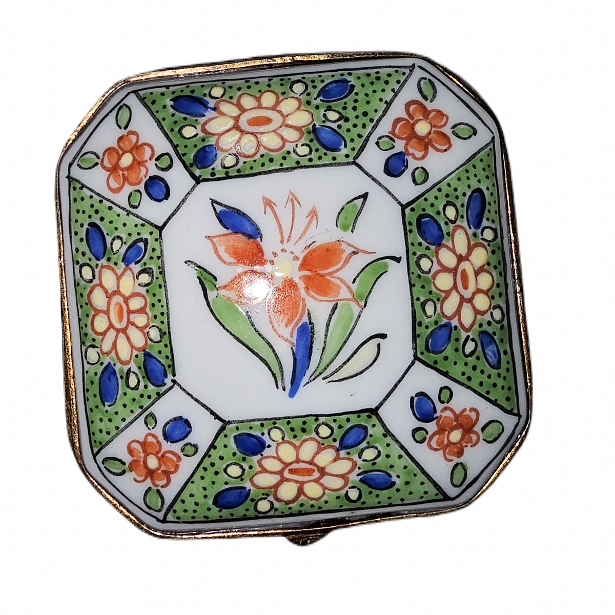 Green Square w Flowers Floral Serenity Limoges Box, view 4
