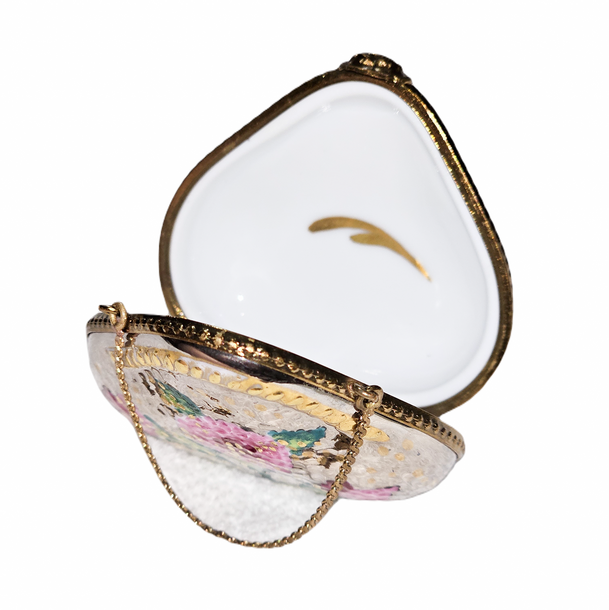 Silver Purse w Flowers Limoges Box, view 2