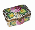 Perennial Flowers on Decorative Box, a hand-painted Limoges porcelain gift