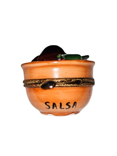 Mexican Salsa with Chili Pepper Limoges Box for Collectors, a hand-painted Limoges porcelain gift