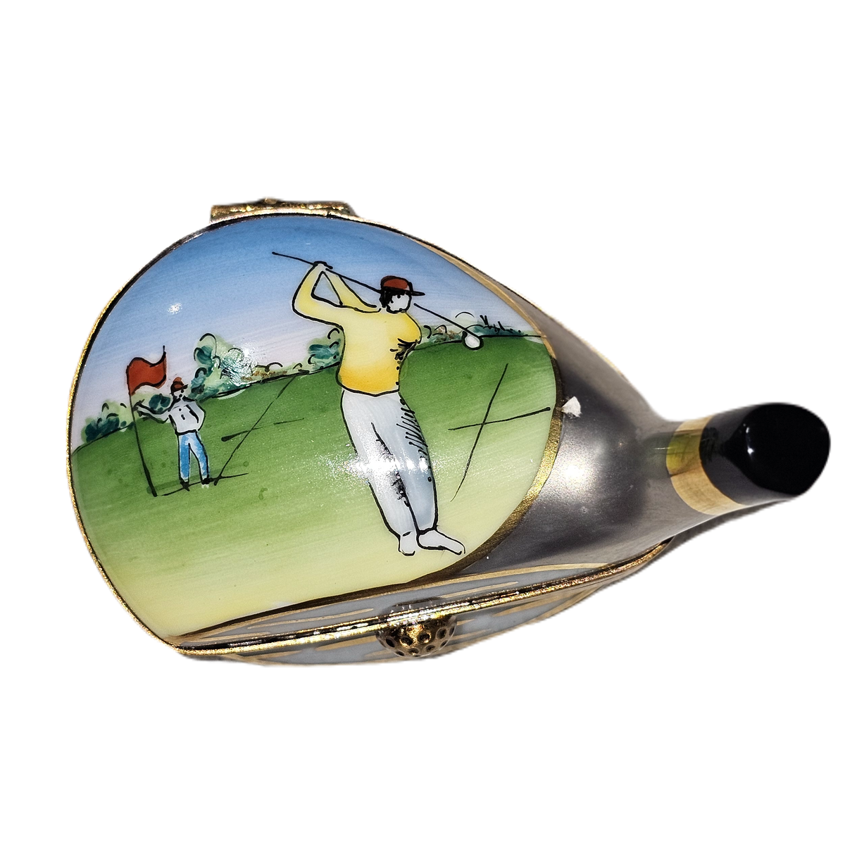 Detail Rochard Man Golf Club Head Limoges Box, view 3