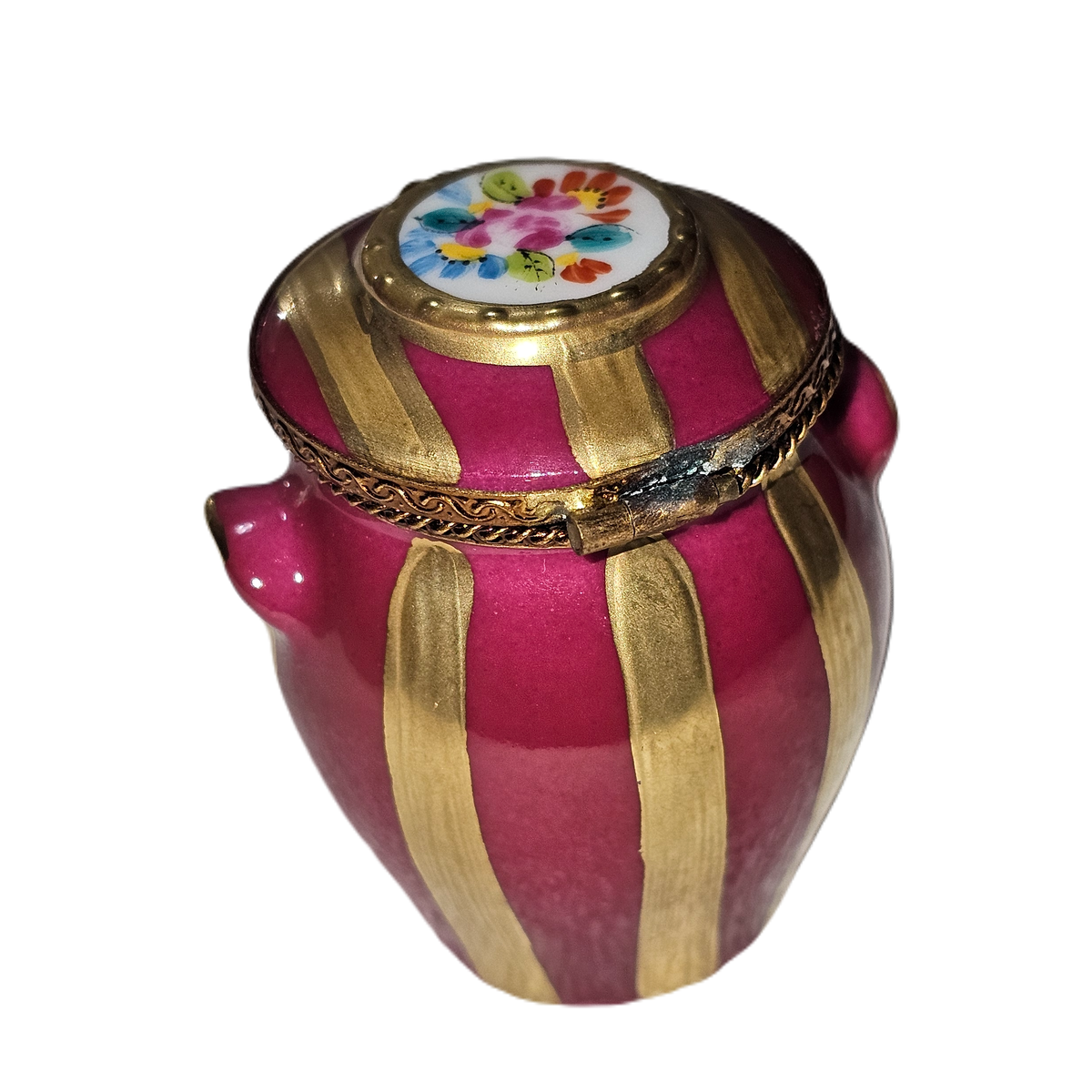 Red Gold Stripped Canister Box, view 3