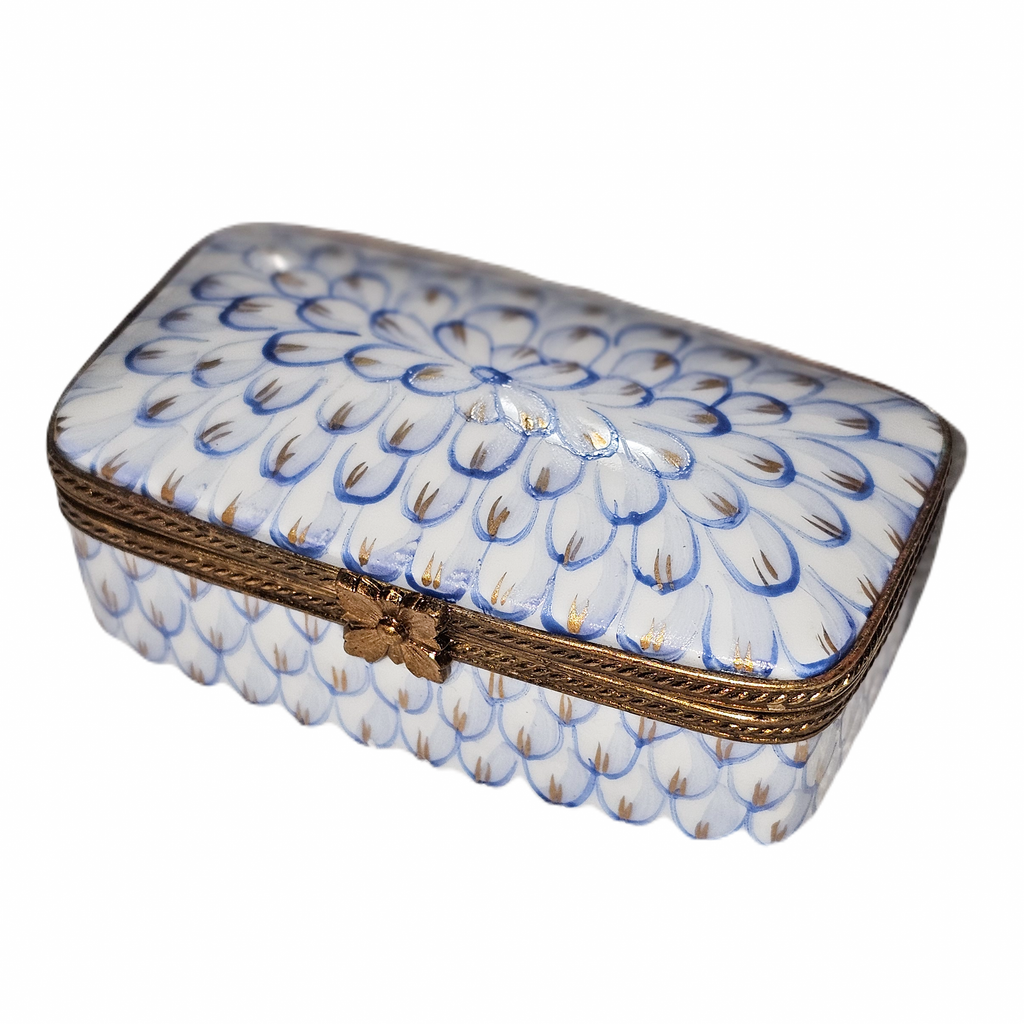 Light Blue Pattern Rectangle Stamp Box, view 4