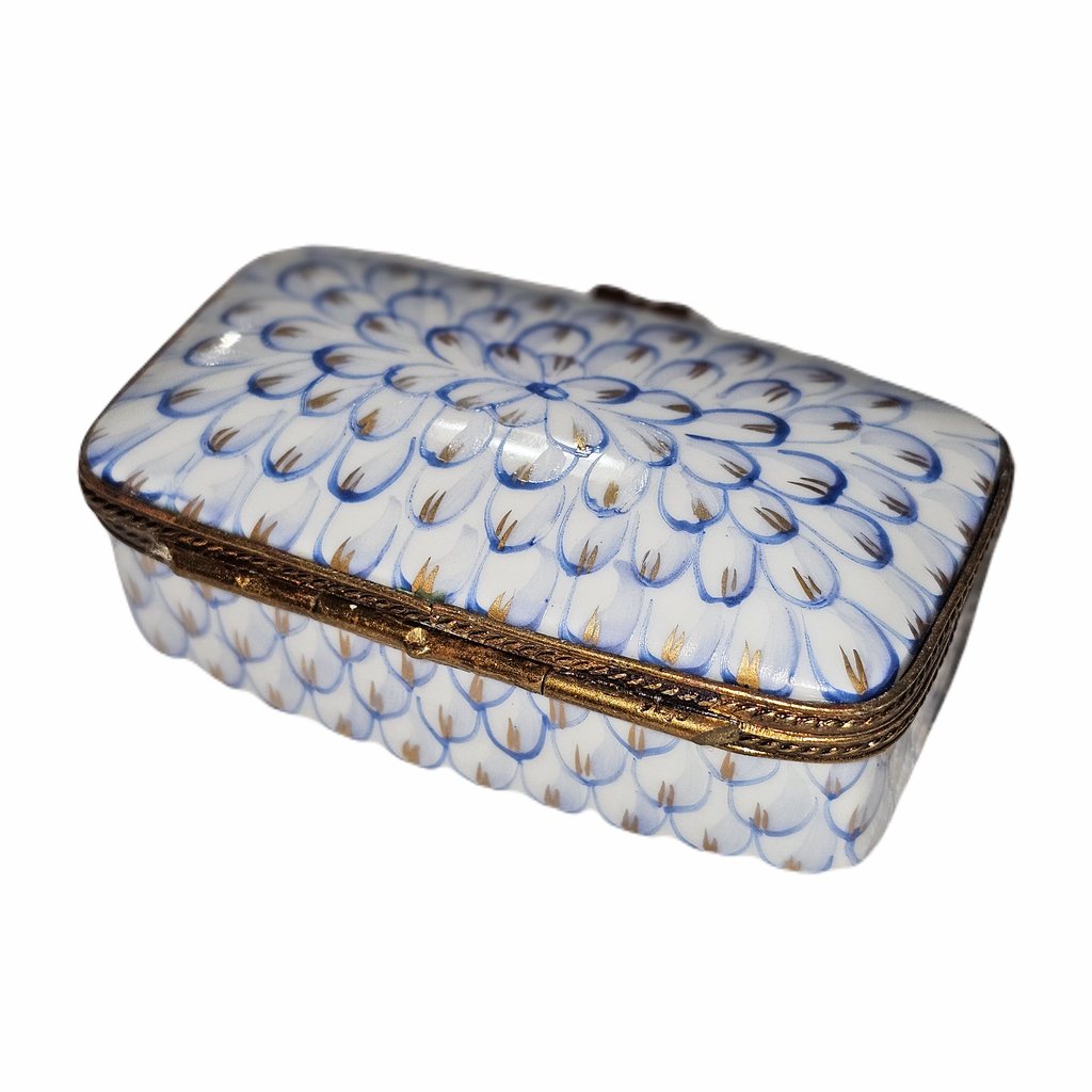 Light Blue Pattern Rectangle Stamp Box, view 5