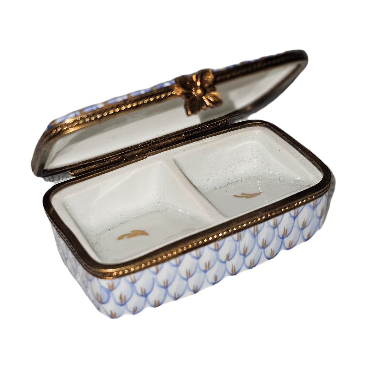 Light Blue Pattern Rectangle Stamp Box, view 2