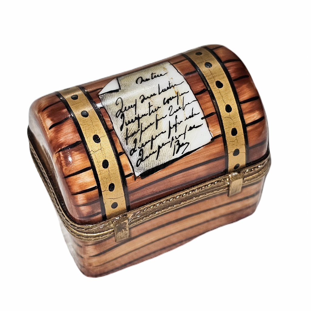 Genuine Pirate Trunk with Skull Halloween Limoges box painted by hand in France, from Limoges Boutique