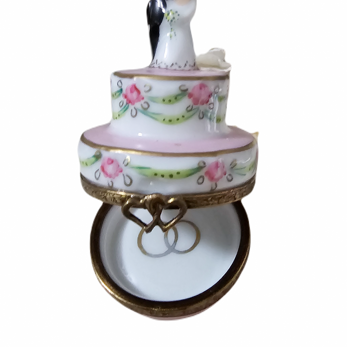 Wedding Couple on Cake Limoges Box, view 2