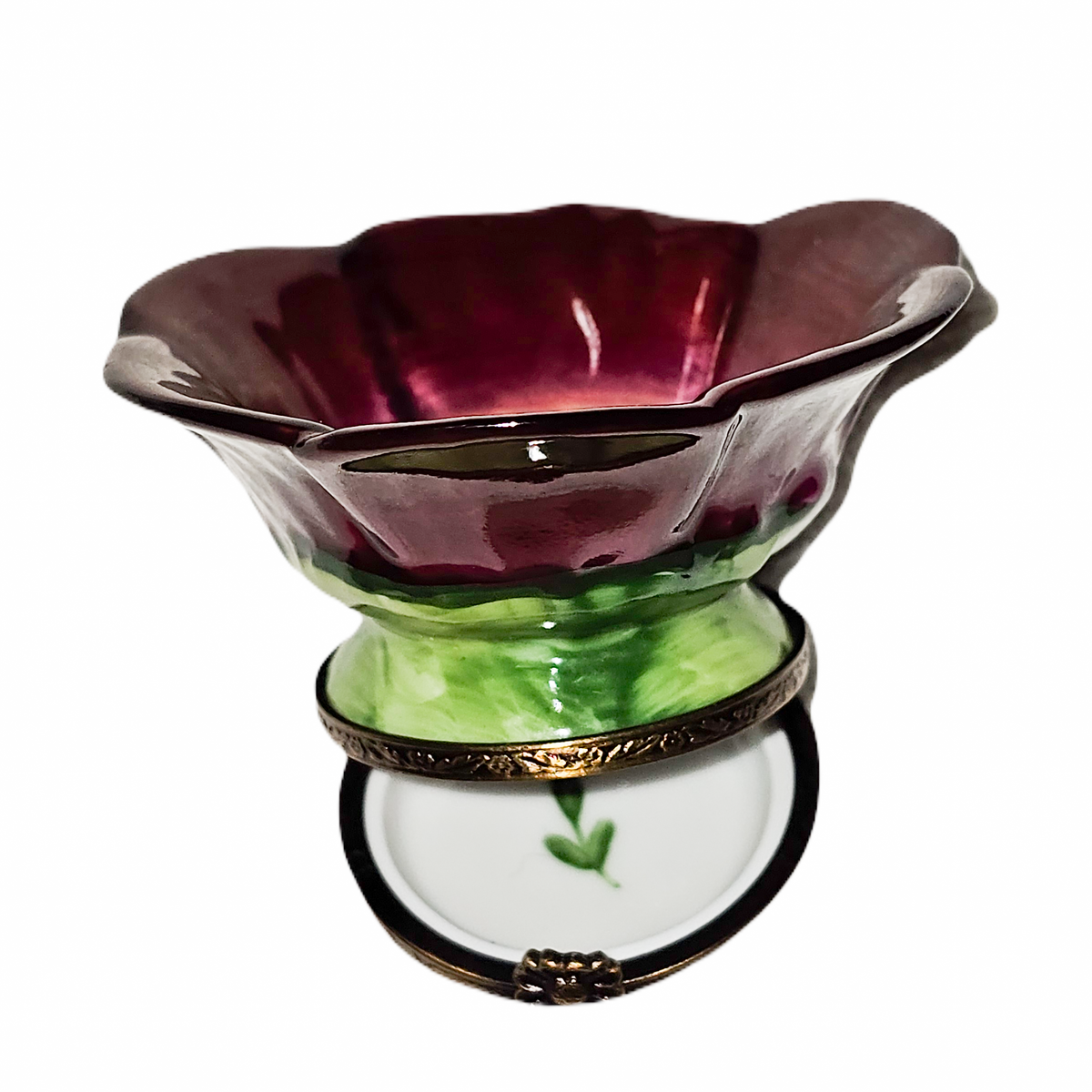 Red Medium Flower Limoges Box for Elegant Home Decor, view 2