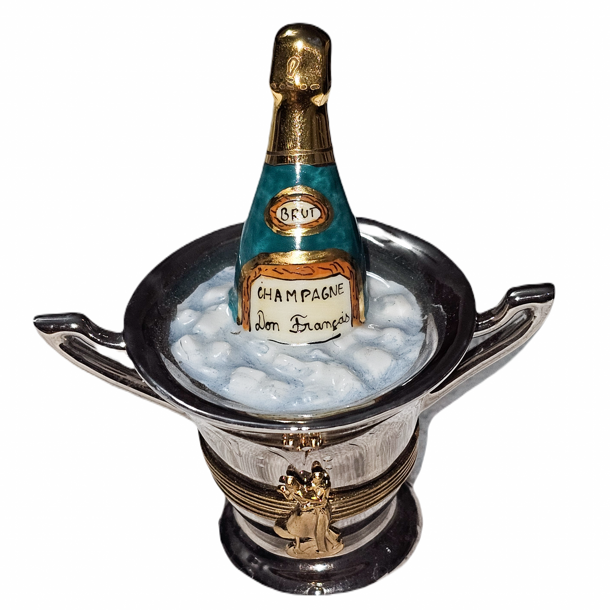 Champagne On Ice Limoges Box Gift, a hand-painted Limoges porcelain gift
