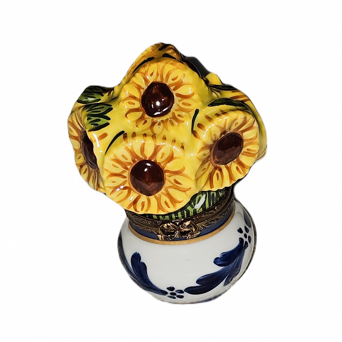 Sunflowers in Pot Limoges Box for Home Decor Gift Ideas, a hand-painted Limoges porcelain gift