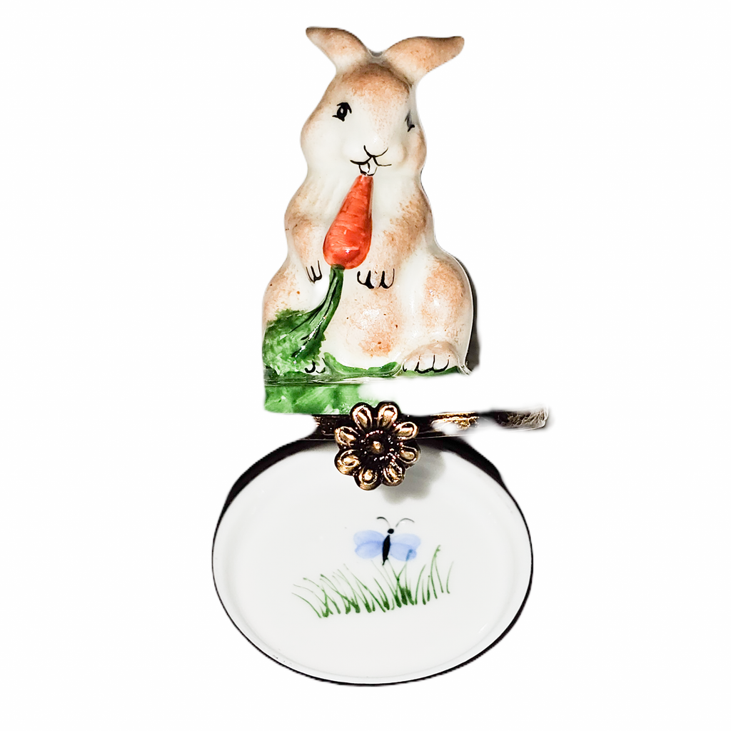 Rabbit Eating Carrot Limoges Box, view 2