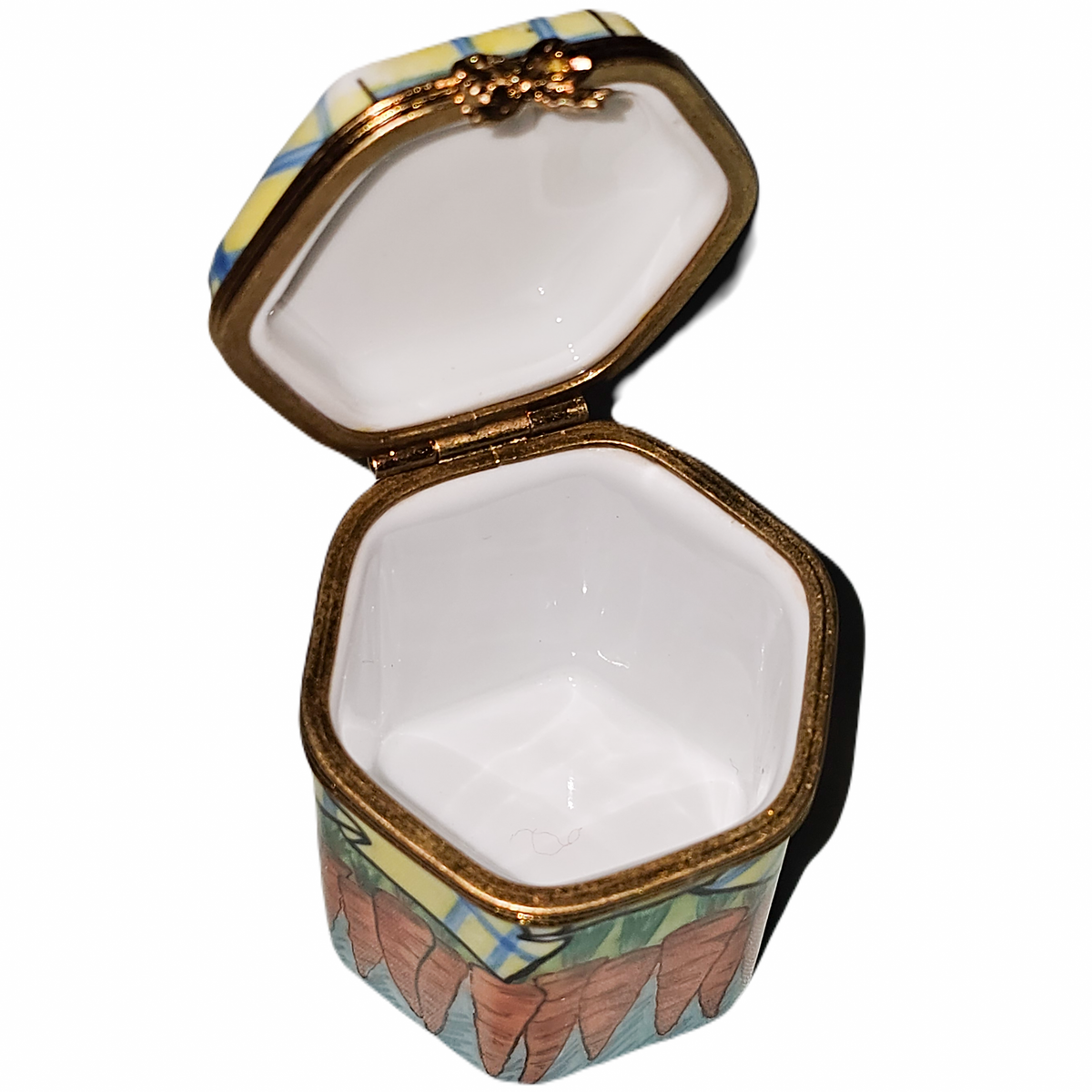 Carrot Hexagon Tall Limoges Box, view 2
